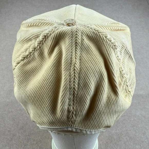 Vintage Nordica GPX Racing Corduroy Hat Beige Red‎ Snapback Cap Ski Made USA